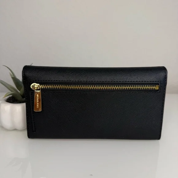 MICHAEL KORS Jet Set Travel SM Top Zip Shoulder Tote & Trifold Wallet Black NWT - Picture 12 of 16